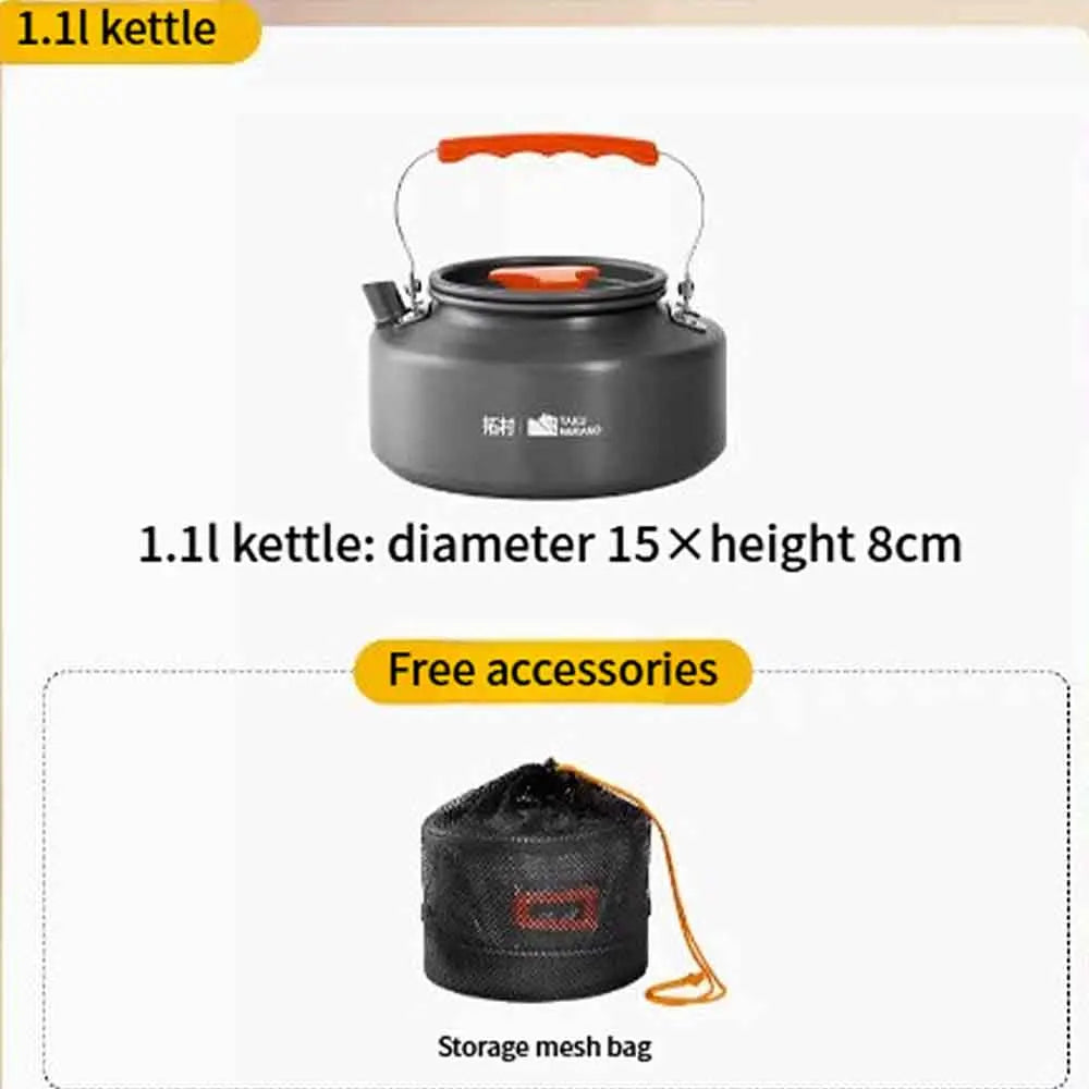 Camping Cookware Set Outdoor Cooking Ultralight Aluminum Pot Kettle Cookware Set Portable Travel Tableware Set with Storage Bag
