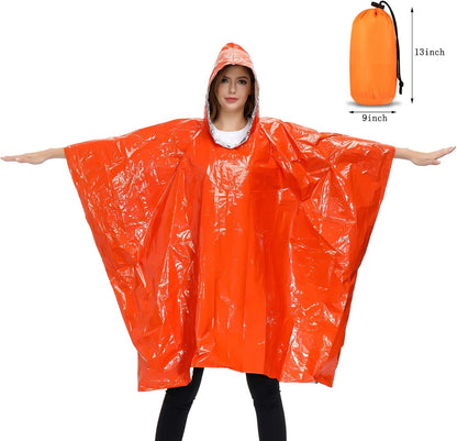 Emergency Sleeping Bags, Waterproof Survival Poncho Blanket with Lightweight Portable Nylon Sack Gear for Outdoor Camping Hiking(2 Pack Bivy Sack&2 Pack Emergency Poncho)