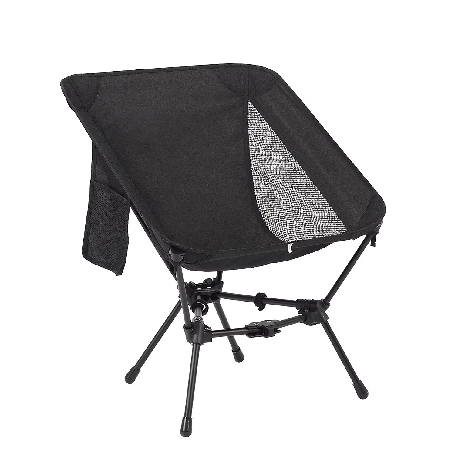 Folding Camping Chair, Portable Backpacking Chair with Carry Bag, Lightweight Hiking Chair for Outdoor Camp, Travel, Beach, Picnic, Black