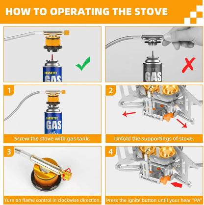 9900W Big Power Camping Gas Stove Portable Outdoor Windproof Stove Camping Picnic Survive Burner Foldable Hiking Gas Stove