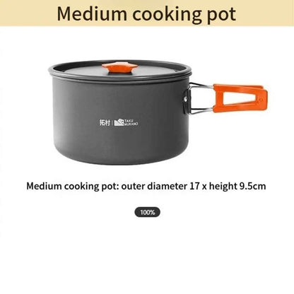 Camping Cookware Set Outdoor Cooking Ultralight Aluminum Pot Kettle Cookware Set Portable Travel Tableware Set with Storage Bag