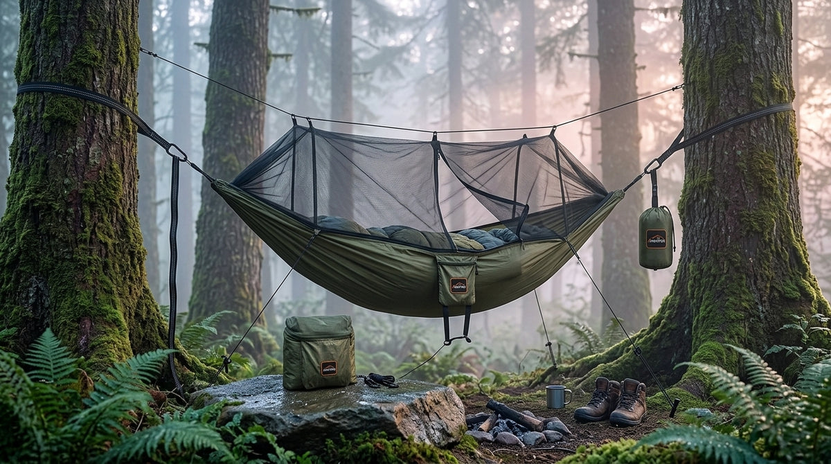 RestTrail Pro™ | Hamaca con Mosquitera para Camping