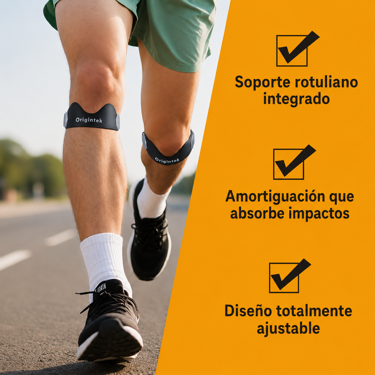 KneeTrail™ | Cincha para Tendón Rotuliano Ajustable para Running y Senderismo