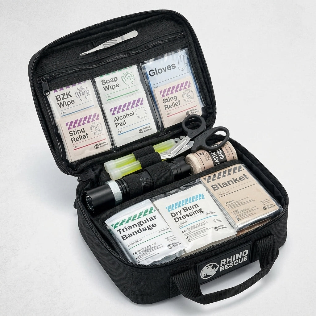 SafeTrail MOLLE™ | Kit de Supervivencia con Botiquín MOLLE - 124 Piezas