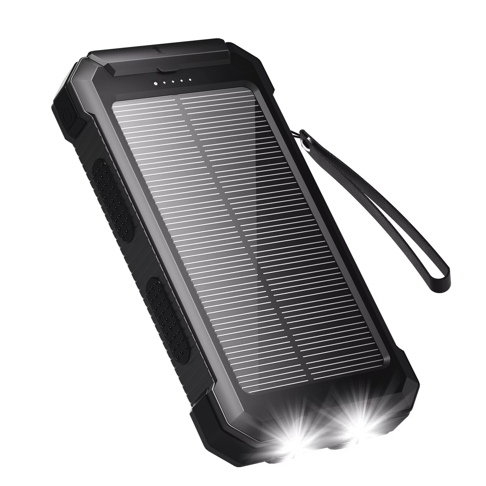 (2 Pack)  30000Mah Solar Power Bank Compatible for Iphone 17 Cell Phone 12W Portable Charger Power Bank for Outdoor Camping Hiking (Black)