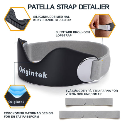 Patellar Tendon Support Strap, Adjustable Non-Slip Patella Band Knee Brace Stabilizer for Jumpers Knee, Tendonitis, Running, Basketball, Volleyball, Squats, Two Straps for Adults Teens, 1 Pack