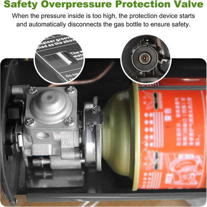 Portable Gas Stove with Case, 12000 BTU Butane Stove with Wind Guard, Single Burner Camp Stove for Home Kitchen, Camping, Picnics, Hiking, Fuel Not Included