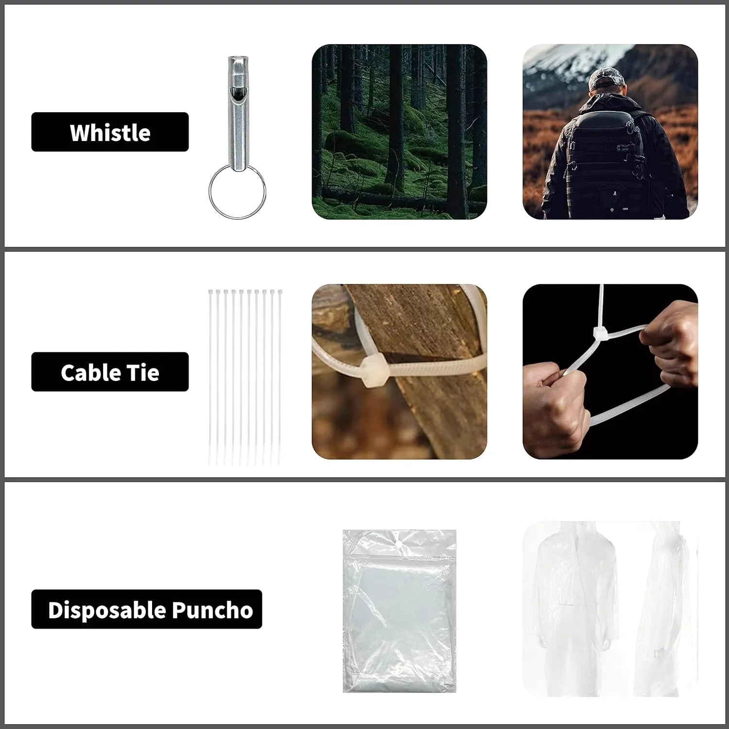 124-Piece Survival First Aid Kit with MOLLE System and Gear for Car, Camping, Hiking