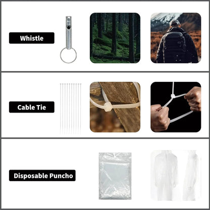 124-Piece Survival First Aid Kit with MOLLE System and Gear for Car, Camping, Hiking