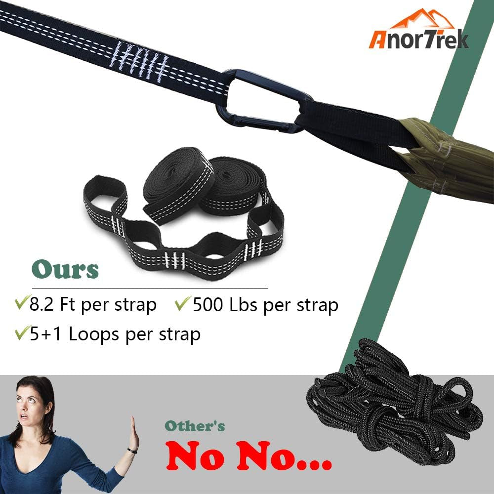 Camping Hammock with Mosquito Net, Double & Single Lightweight Portable Hammocks with Tree Straps, Parachute Hammock for Camping, Backpacking