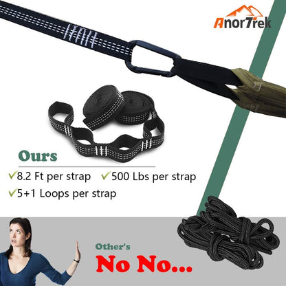 Camping Hammock with Mosquito Net, Double & Single Lightweight Portable Hammocks with Tree Straps, Parachute Hammock for Camping, Backpacking