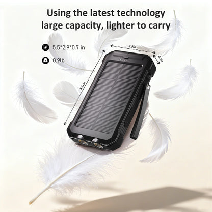 (2 Pack)  30000Mah Solar Power Bank Compatible for Iphone 17 Cell Phone 12W Portable Charger Power Bank for Outdoor Camping Hiking (Black)